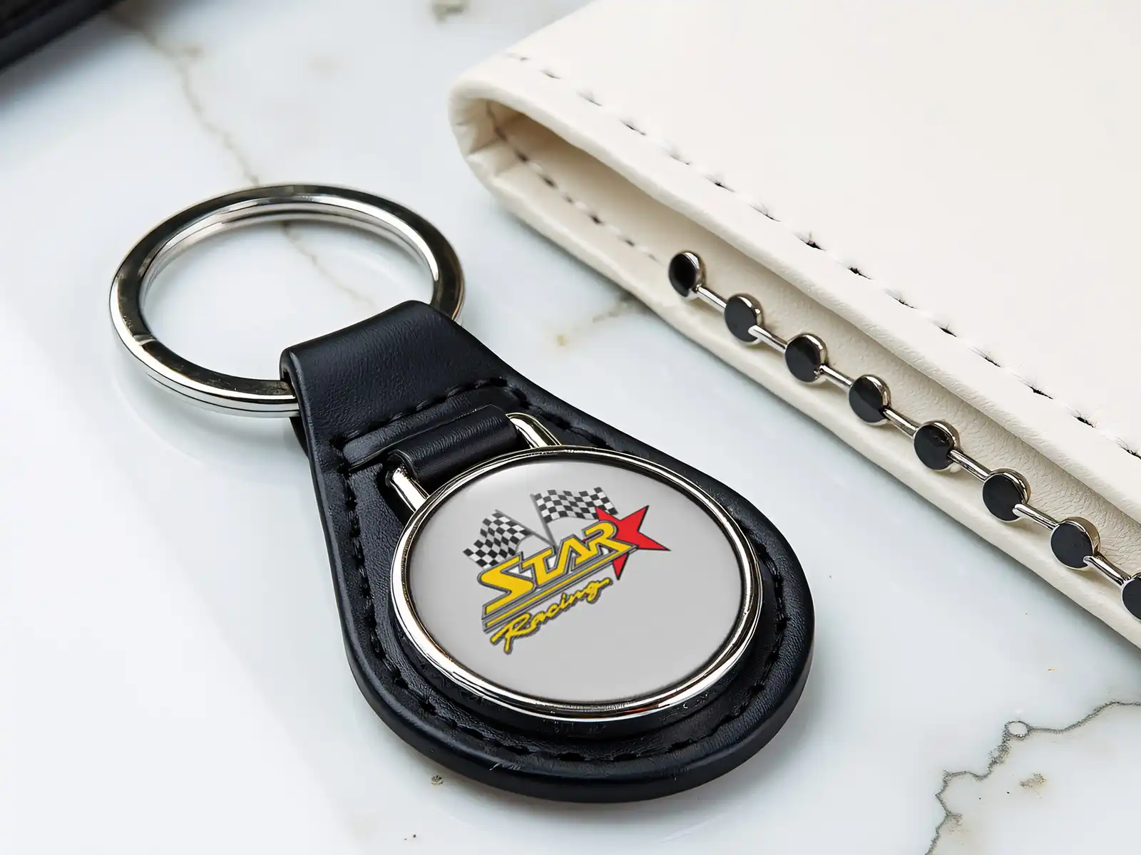 Leather Key Pouch Sturdy Glossy Tuning Style
